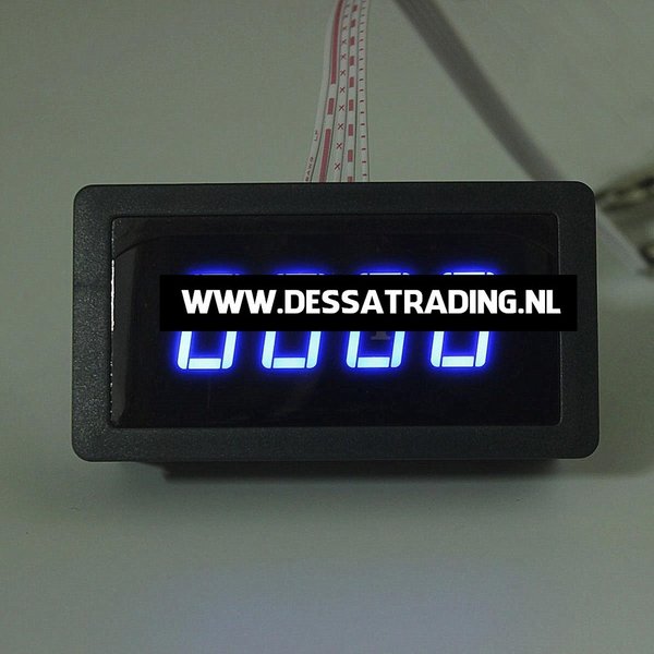 Led toerentalmeter blauwe cijfers - 8 tem 15 volt DC - max rpm 9999 - 29,95 - gratis verzending