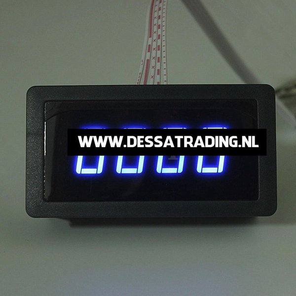 Led toerentalmeter blauwe cijfers - 24 volt DC - max rpm 9999 - 29,95 - gratis verzending